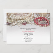 Parels & Rode Valentijn Liefde Juwelen Vrijgezelle Kaart (Voorkant)