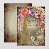 Parels Rose Vintage Paris Bruidsmeisje Uitnodiging (Voorkant / Achterkant)