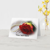 parels & roze aanpasbare wenskaart kaart (Gele Bloem)