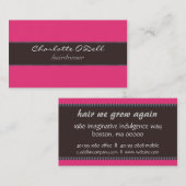 parels; roze/ bruin visitekaartje (Voorkant / Achterkant)