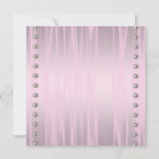 Parels Roze Quinceanera Kaart (Achterkant)