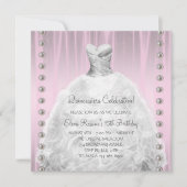 Parels Roze Quinceanera Kaart (Voorkant)