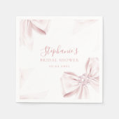 Parels Roze Strik Bruidsmeisjesfeest Servetten (Voorkant)