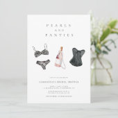 Parels & slipjes Modern Lingerie Vrijgezellenfeest Kaart (Staand voorkant)