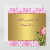Parels Tulpen Roze Damast Vrouwen Elk nummer Kaart (Achterkant)