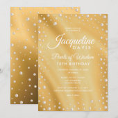 Parels van Wisdom Gold en Pearl Birthday Kaart (Voorkant / Achterkant)