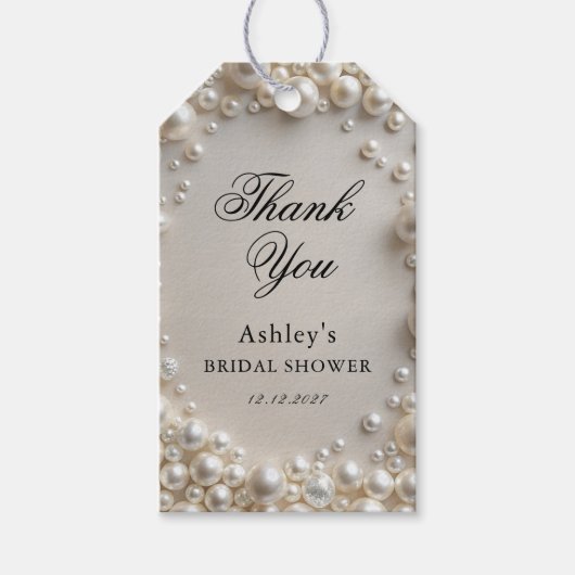 Parels Vrijgezellenfeest Cadeaulabel (Voorkant)