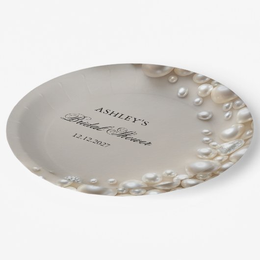 Parels Vrijgezellenfeest Papieren Bordje (Gekanteld)