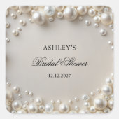 Parels Vrijgezellenfeest Vierkante Sticker (Voorkant)