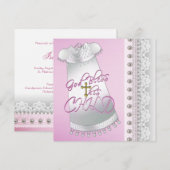 Parels White Gown Baby Girl Doop Kaart (Voorkant / Achterkant)