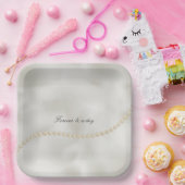 Parels White Luxe Papieren Bordje (Feest)