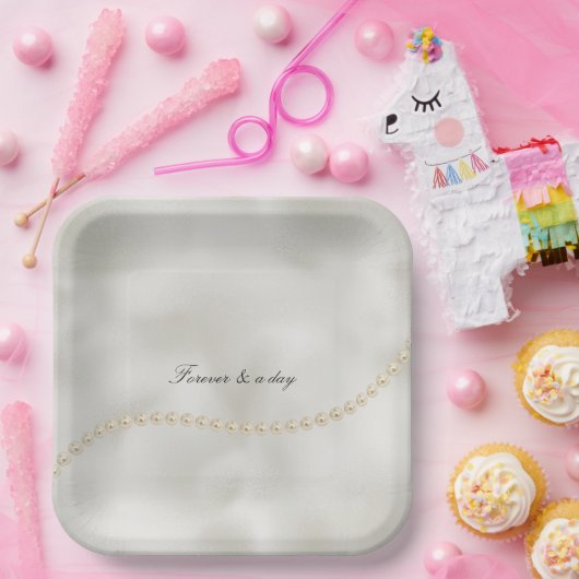 Parels White Luxe Papieren Bordje (Feest)