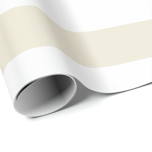 Parels Wit Breed Horizontaal Gestreepte Cadeaupapier (Rol Hoek)