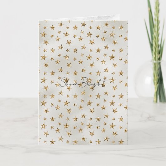 Parels Wit Goud Glitter Glans Sterren            Kaart (Voorkant)