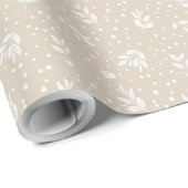 Parels Wit op Zachte Beige Inpakpapier (Rol Hoek)