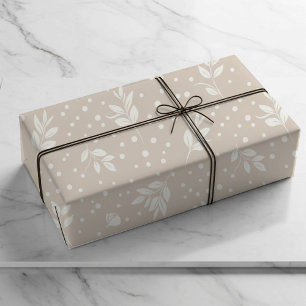 Parels Wit op Zachte Beige Inpakpapier