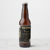 Parels Witte Bloemen Art Deco Gatsby 20s Verjaarda Bier Etiket (Voorkant)