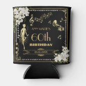 Parels Witte Bloemen Art Deco Gatsby 20s Verjaarda Blikjeskoeler (Voorkant)