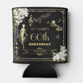 Parels Witte Bloemen Art Deco Gatsby 20s Verjaarda Blikjeskoeler (Achterkant)