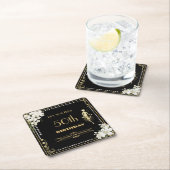 Parels Witte Bloemen Art Deco Gatsby 20s Verjaarda Kartonnen Onderzetters (Insitu)