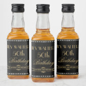 Parels Witte Bloemen Art Deco Gatsby 20s Verjaarda Likeurfles Etiket (Flessen)