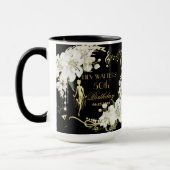 Parels Witte Bloemen Art Deco Gatsby 20s Verjaarda Mok (Links)