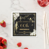 Parels Witte Bloemen Art Deco Gatsby 20s Verjaarda Servet (Insitu)