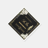 Parels Witte Bloemen Art Deco Gatsby 20s Verjaarda Servet (Hoek)