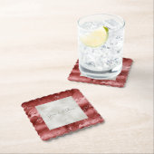 Parels witte glitters rood marmeren bruiloft kartonnen onderzetters (Insitu)