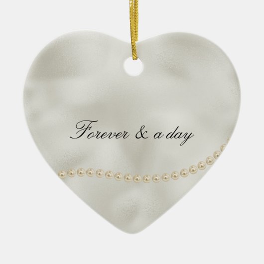 Parels Witte Luxe bruiloft Keramisch Ornament (Voorkant)