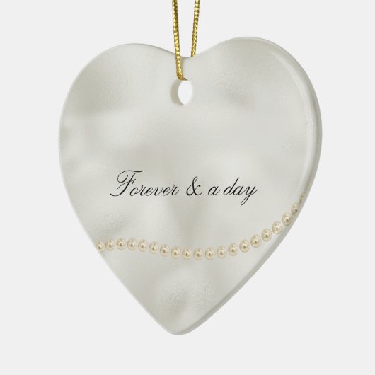 Parels Witte Luxe bruiloft Keramisch Ornament (Links)