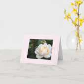 Parels witte roos blanco notitiekaart (Gele Bloem)