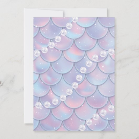 Parels & Zeemeermin Baby shower Uitnodiging (Achterkant)