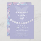 Parels & Zeemeermin Baby shower Uitnodiging (Voorkant / Achterkant)