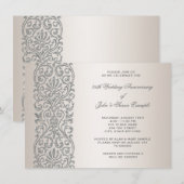 Parels Zilveren Rand 25ste verjaardagsfeest Kaart (Voorkant / Achterkant)