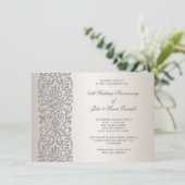 Parels Zilveren Rand 25ste verjaardagsfeest Kaart (Staand voorkant)