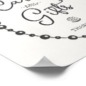 Parels Zwart Coquette Boog Kaarten & Geschenken Te Poster (Hoek)