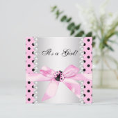 Parels Zwart Roze lieveheersbeestje Baby Meisje Do Kaart (Staand voorkant)