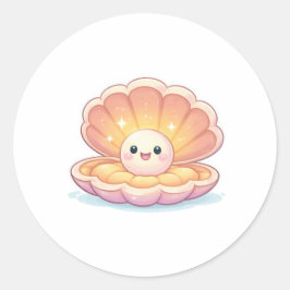 Parelschelp Ronde Sticker