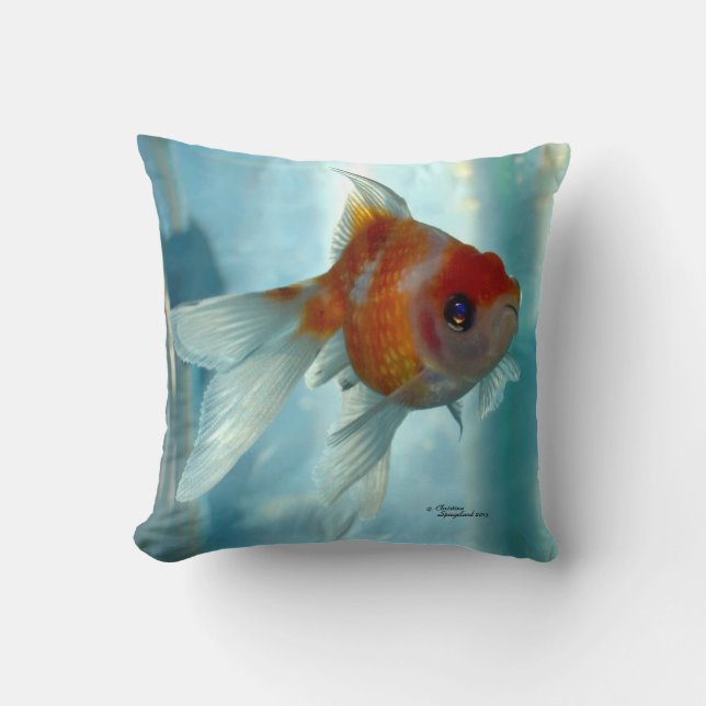 Parelschub Oranda Goudvis Kussen (Voorkant)