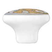 Parelsierwerk op pastelgoud keramische knop (Zijkant)