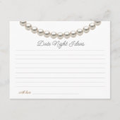 Parelsnoer Bruids douche Date Nacht Ideeën Informatiekaartje (Voorkant)