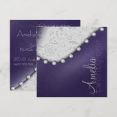 Parelsquare verjaardagsuitnodiging kaart (Voorkant / Achterkant)