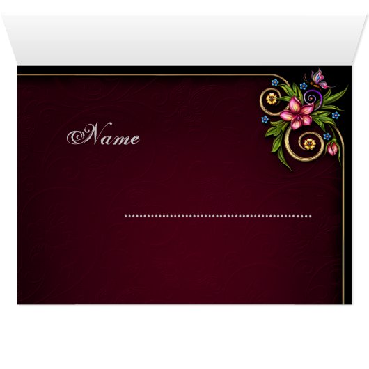 Pareltjes-bruiloft-zittingskaart (Binnen Horizontaal (Onder))