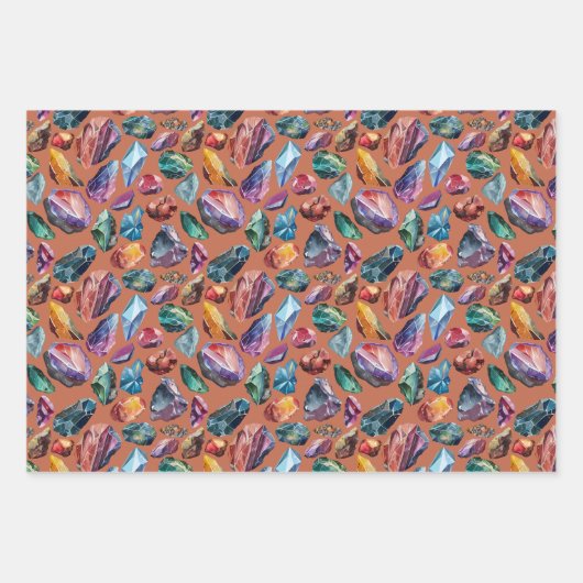 Pareltjes & Crystal Jewel Tone Inpakpapier Vel (Voorkant 3)