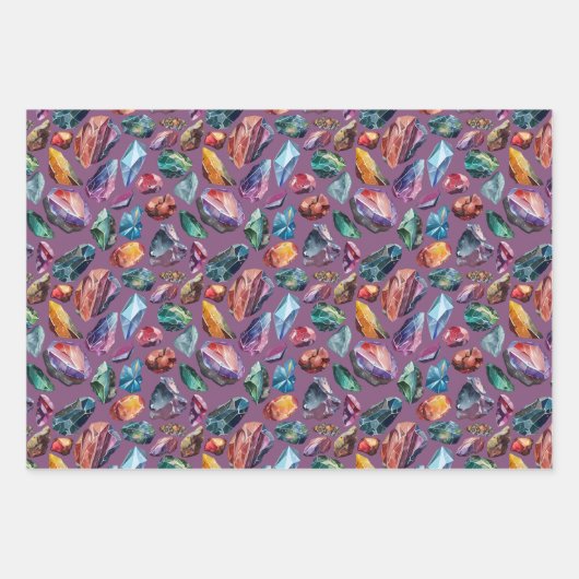 Pareltjes & Crystal Jewel Tone Inpakpapier Vel (Voorkant 2)