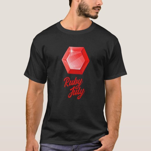 Pareltjes Edelstenen Mineralen Gemstenen Ruby Juli T-shirt (Voorkant)