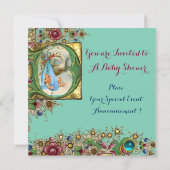 PARELTJES EN BLAUWE VLOEISTONIJN BABY SHOWER KAART (Achterkant)