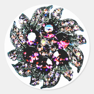 Pareltjes en juwelen ronde sticker