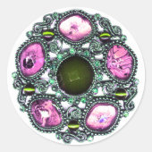 Pareltjes en juwelen ronde sticker (Voorkant)